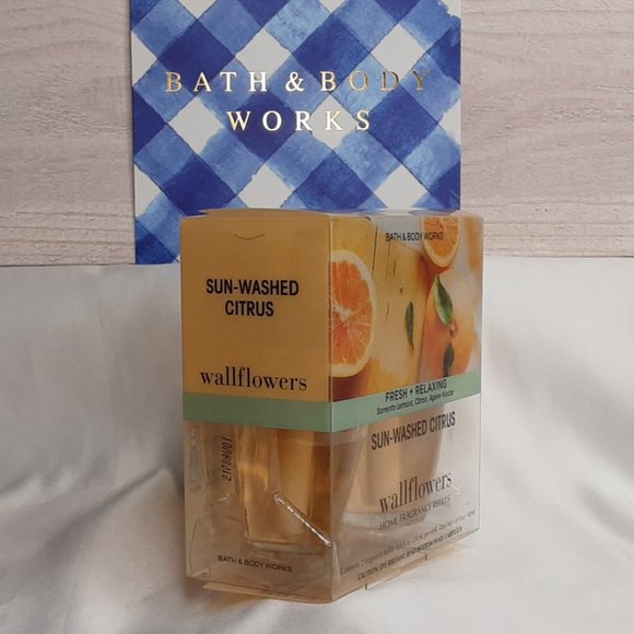 BATH & BODY WORKS WALLFLOWERS PLUG-IN REFILLS 'SUN-WASHED CITRUS' 2-PACK - Picture 3 of 14